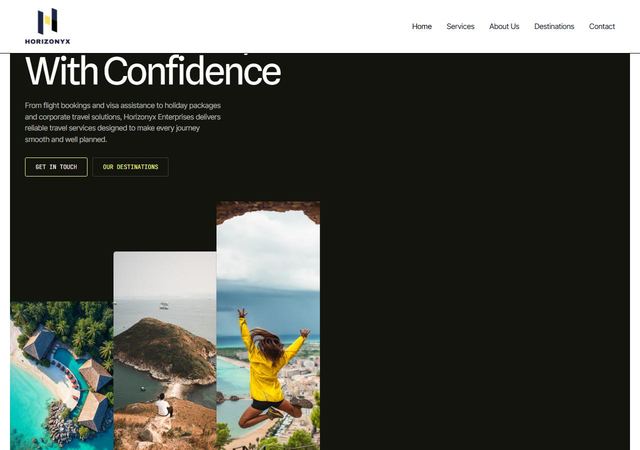 Horizonyx travel and tours website